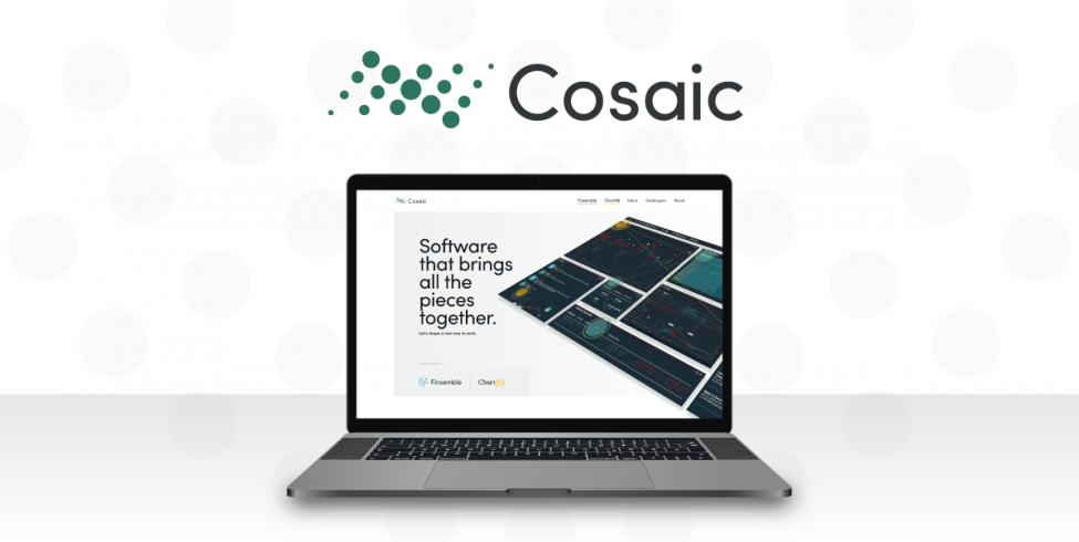 We've Rebranded - Cosaic.io rebranded homepage on laptop